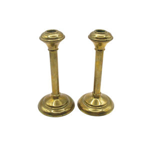 Lot de 2 bougeoirs coniques en métal doré antique, style moderne et vintage, pour la décoration de la maison et de mariages - Product Image 5