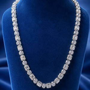 Collier tennis plaqué or avec diamants pour femme, chaîne de luxe polie, idéal pour mariage, soirée, usage quotidien, cadeau, bijoux - Product Image 4