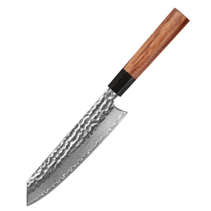 Couteau de chef de cuisine de 8 pouces, acier Damas 67 couches, couteau japonais Kiritsuke forgé, manche octogonal rouge de haute qualité - Product Image 4