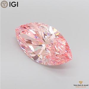 Diamant de laboratoire CVD de 5,50 carats, couleur rose vif fantaisie, clarté VS1, avec certificat IGI, forme marquise, idéal pour une bague de mariage - Product Image 6