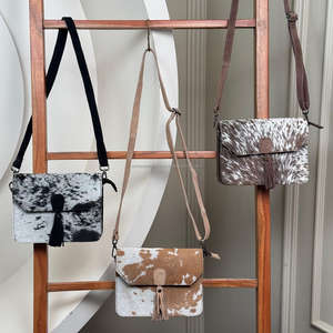 Bolso cruzado de cuero de vaca de lujo para mujer, bolsos de hombro minimalistas populares a la moda, bolso femenino de alta calidad personalizado - Product Image 5