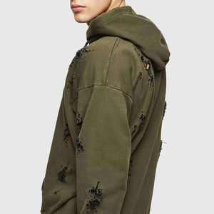 Sudadera con capucha personalizada para hombre, estilo vintage, desgastada, corta, con efecto lavado ácido, salpicaduras de pintura y descolorida por el sol, de forro polar para invierno, estilo streetwear. - Product Image 4