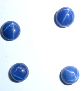 Zafiro Azul Estrella Redondo de 6x6 mm, 1.5 Quilates, Creado en Laboratorio, Cabujón Pulido con Efecto de Estrella de 6 Puntas, 4-5 mm de Altura, para Joyería - Product Image 6