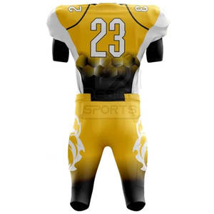 Vêtements de sport, uniforme de football américain imprimé en couleur unie, séchage rapide, sur mesure, 100% polyester - Product Image 3