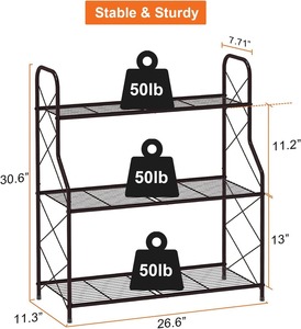 MetalTouch 5 Tier Luxury Indoor Plant Stand Asian Style Pre-Assembled Desktop Display <b>Rack</b> with Iron Shelves - Product Image 4