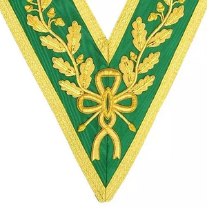 Collier de régalia de Grand Prêtre du 18e Degré Maçonnique Rose Croix, brodé de haute qualité, à coudre, en velours rouge - Product Image 5