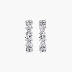 Boucles d'oreilles créoles en or 14 carats avec diamants de laboratoire ronds de 0,75 carat, bijoux élégants et minimalistes, cadeau pour femme - Product Image 1