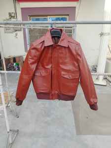 Chaqueta de cuero para hombre, estilo aviador, hecha a medida, OEM, color marrón, para motocicleta, talla grande, de cuero genuino. - Product Image 5