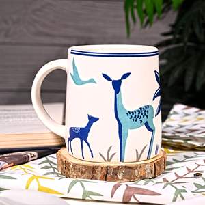 Juego de Té de Cerámica con Estampado de Ciervo, Moderno y de Lujo, 300 ml, Ecológico, Portátil, Duradero, con Estampado de Jungla, Regalo de Oficina, Color Marrón - Product Image 2