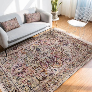 Tapis et moquettes en laine de style persan vintage de luxe antidérapants lavables pour la décoration de prière de porte de salon ou de cuisine à la maison - Product Image 3