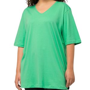 Camiseta de Verano para Mujer, Talla Grande, Cuello en V, Holgada, Informal, Suave, Personalizada al por Mayor, Fabricante OEM ODM - Product Image 2