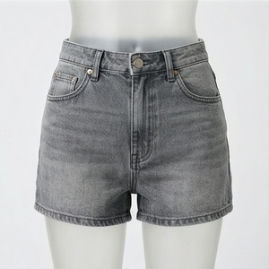 Shorts de Mezclilla de Cintura Alta para Mujer, Holgados, Transpirables, Lavados, Suaves, Elásticos, de Algodón, Casuales, para Verano, Estilo Urbano a la Moda - Product Image 1