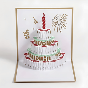 Cartes de vœux 3D personnalisées avec logo OEM, fabriquées à la main, pour entreprises, fêtes, vente en gros, fabricant - Product Image 3