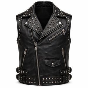 Chalecos de Cuero Transpirables con Cremallera para Invierno, Venta al Por Mayor, Personalizados, Suministro OEM - Directo de Fábrica, Estilo Moto y Biker para Hombre - Product Image 1