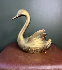 Handmade Brass Swan Tabletop <b>Vase</b> Traditional Design Art Display Decorative Metal Sculpture engraved plumage metal container - Product Image 6