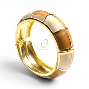 Best Selling Luxury Fashion Jewelry Gold Plated Vintage Cuff <b>Bracelet</b> Acrylic Stainless Steel <b>Adjustable</b> Bangle for Women Gifts - Product Image 1