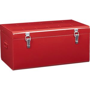 Traditional Iron Trunk Metal Storage Box For Clothing Bedding Household Goods And Personal Belongings - Product Image 3