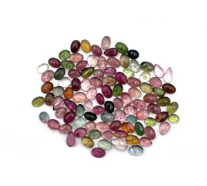 Tourmaline naturelle multicolore, cabochon, formes variées, pierres précieuses en vrac, 4-7 mm, certifiées IGI, haute qualité, 20 carats, pour la fabrication de bijoux - Product Image 5