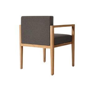 Chaise de salle à manger d'extérieur moderne en teck massif avec coussin confortable, résistante aux intempéries, meubles écologiques, personnalisation possible - Product Image 2