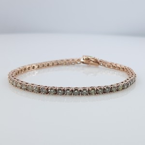 5.78 Ct Round Natural Light Yellow Diamonds Solitaire Tennis Cluster <b>Bracelet</b> 925 Sterling <b>Silver</b> Rose Gold Plated Women's - Product Image 1