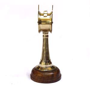 Collection Antique Brass Speed Controller Telegraph with Wooden Base | <b>Vintage</b> Nautical <b>Desk</b> Handmade Collectible Showpiece - Product Image 4