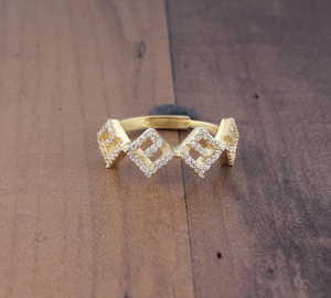 Anillo de Lujo Chapado en Oro con Circonita Cúbica Brillante AAAA, Anillo de Compromiso Romántico para Mujer, Joyería al por Mayor Gratis - Product Image 4