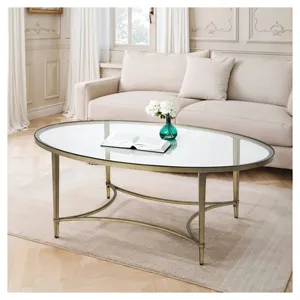 โต๊ะกาแฟหรูหราทันสมัย โครงโลหะสีทอง ทำด้วยมือ เป็นมิตรกับสิ่งแวดล้อม มีสินค้าพร้อมส่ง ปรับความสูงได้ ท็อปไม้ สำหรับห้องนั่งเล่น โฮมออฟฟิศ - Product Image 5