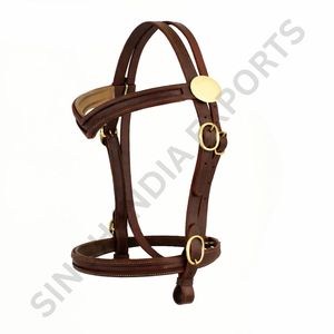 <b>Empty</b> Channel Western Show Leather Headcollar Bridle Genuine Leather Horse Headstall Custom Logo OEM Wholesale Supplier - Product Image 5