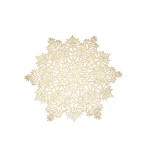 New Large Snowflake Hollow Stamping Placemats Environmentally Friendly Custom-Wholesale Gold And Silver PVC Placemats