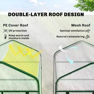Grand lit de jardin moderne en acier et bois pour l'extérieur avec mini-serre en verre escamotable pour la croissance des plantes - Product Image 4
