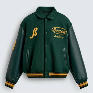 Vestes de sport en laine 100% tricotée, coupe-vent, de haute qualité, personnalisées, pour hommes, grandes tailles, écologiques, streetwear d'hiver, style varsity, lettermans - Product Image 1