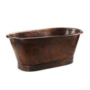 Bañera Ovalada de Cobre Pulido Martillado, Moderna, Lujosa y Elegante, Independiente, Hecha a Mano, Ecológica y Duradera - Product Image 3