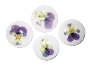 Heartsease Real Specimen Plastic Cabochon Round 38x38 mm White Flat Bottom for Crafts and Jewelry Making - Product Image 3