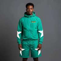 Ensemble coupe-vent personnalisable rapide pour homme, 2 pièces, comprenant une veste à capuche et un short, léger, idéal pour une utilisation en extérieur