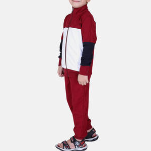 Ensemble de jogging décontracté haut de gamme pour adultes, couleur contrastée, pour la maternité |   Survêtement de performance blanc et bordeaux |   Vêtements de sport pour l'entraînement athlétique - Product Image 2