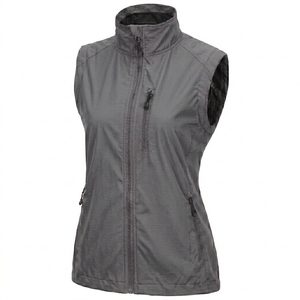 Gilet sans manches unisexe léger et respirant en nylon pour le cyclisme en plein air avec fermeture éclair, col montant, coupe-vent, style décontracté - Product Image 1