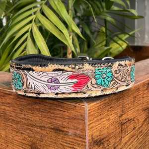 Collares de cuero hechos a mano con estampado de leopardo de lujo personalizados para perros y gatos - Product Image 6