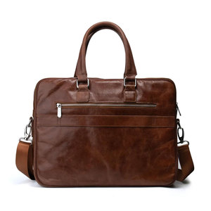 Sac pour ordinateur portable en cuir véritable de haute qualité 2026 pour unisexe, sacs pour ordinateur portable en cuir de qualité supérieure avec logo personnalisé imprimé - Product Image 1