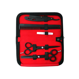 Kit de Tijeras de Peluquería de Alta Calidad en Color Plateado, 6 Piezas, Hermosos Kits de Peluquería con Estuche de Cuero con Cierre - Product Image 2