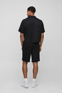 Men Oversized Zipper Drop Shoulder T-shirt <b>Set</b> Custom Logo Blank Breathable Summer <b>Set</b> Cotton Street Wear Vintage Luxury - Product Image 1