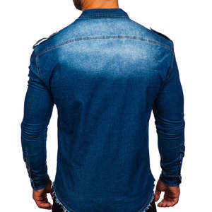 Chemise en jean unie de qualité supérieure pour homme, légère, respirante, séchage rapide, décontractée, à manches longues, boutonnée, en coton, été automne - Product Image 5