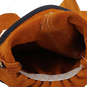 Pakistan Labor Protective Grain Goat Skin Leather <b>Latex</b> Double Palm Waterproof Cut-Resistant Driving Gardening Safety <b>Gloves</b> Men - Product Image 5