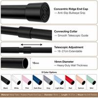 Tringle de tension mini 16 mm réglable 18-27 cm sans perçage, en acier à ressort, pour rideaux, armoires et placards, OEM