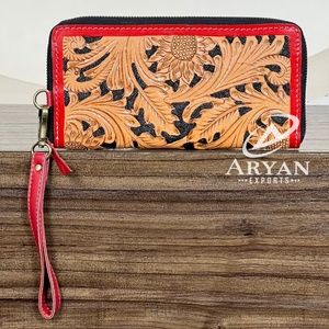 Bolso de Mano de Cuero Genuino Hecho a Mano, Estilo Western, con Cartera Desmontable para Uso Diario, de Lujo para Mujer - Product Image 1