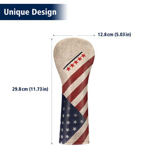 Fundas Personalizadas para Palos de Golf con Diseño de Bandera de Estados Unidos Bordada en Cuero PU Negro, Fundas para Palos de Golf con Diseño Nuevo - Product Image 2