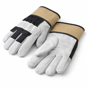 Gants de travail industriels en cuir pour la manipulation du bois avec coutures renforcées et dos en tissu durable pour les acheteurs B2B - Product Image 3