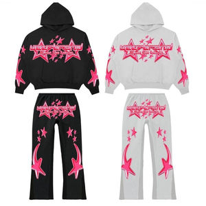 ชุดวอร์มสกรีนลายแบบฟรีม็อกอัพ ล้างสีแบบแอซิดวอช ทรงโอเวอร์ไซส์ ผ้าฟลีซคอตตอน 100% สำหรับทั้งชายและหญิง ผู้ผลิตขายส่ง - Product Image 1