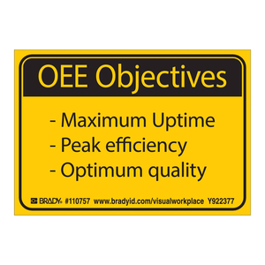 Étiquettes d'objectifs OEE Brady pour la gestion de l'efficacité, de la disponibilité et de la qualité dans la fabrication - Product Image 1