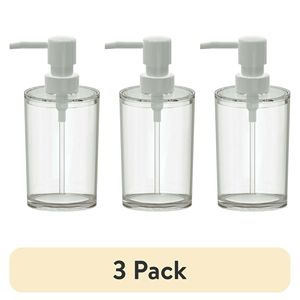 Dispenser di Sapone Liquido in Plastica Trasparente 12oz Confezione da 3 per Uso Alberghiero - Product Image 1