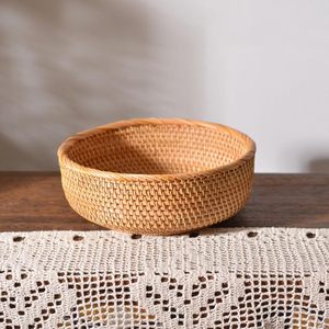 Handmade Rattan <b>Basket</b> for Kitchen Storage Woven <b>Bread</b> Fruit Bowl Decorative Dining Organizer - Product Image 2